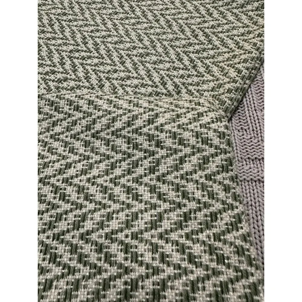 Crate and Barrel green chevron accent pillow cases set of 2